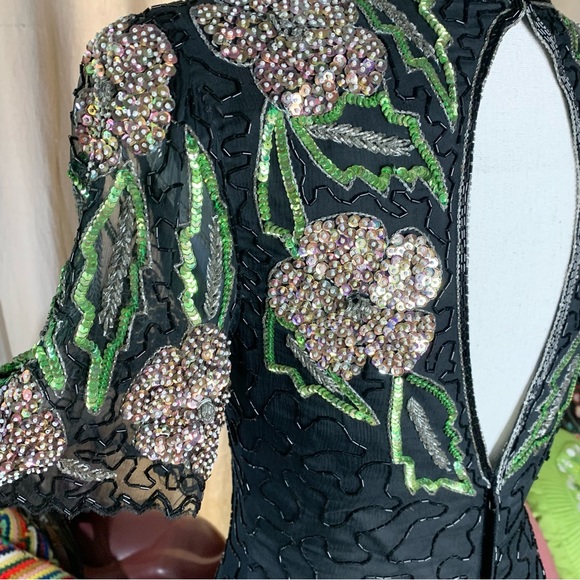 80s Scala Beaded Cocktail Dress - Picture 9 of 13